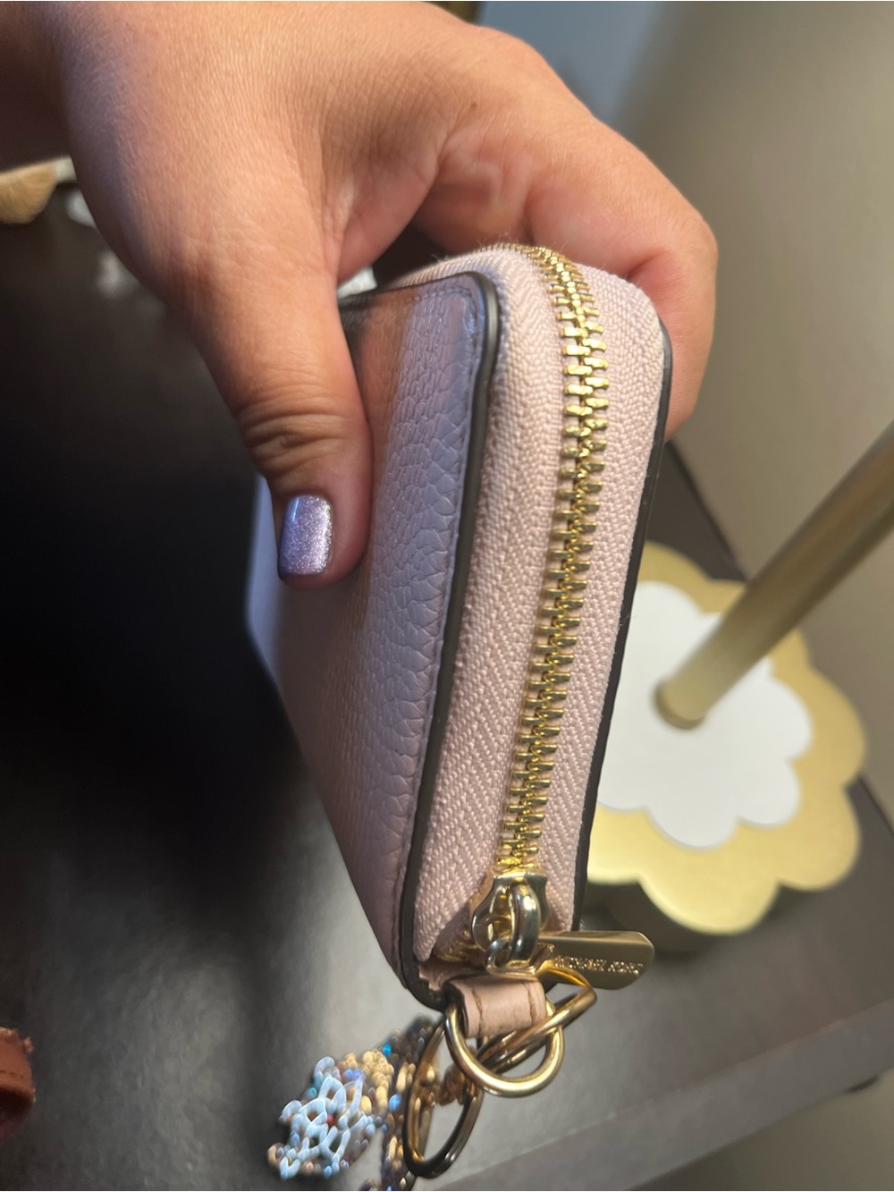 Michael Kors Fulton  Pebbled pink Leather Zip-Around Wallet EUC - Picture 6 of 14